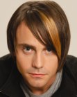 Male hair with two-tone coloring