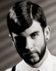 Short back and sides look with pomade for men