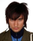 Men's haircut with layers and jagged edges