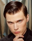 Retro hair styled with gel for gentlemen