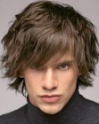 Neckline length shag haircut for men