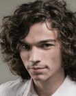 Long hair with curls for men