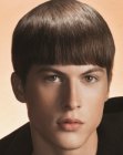 Short haircut with above the eyebrows bangs for boys