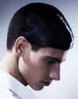 Man with short slicked hair