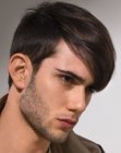 Masculine haircut with clippered sections