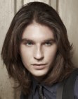 Smooth shoulder length hair for young men
