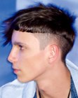 Men's cut with stubble short hair