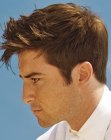 Male hairdo with neat sides and back