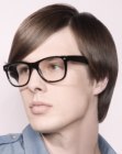Male haircut for wearers of glasses