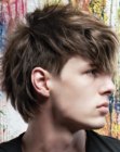 Rebellious male haircut with movement