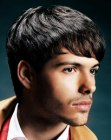 Shiny hair with a natural wave for men