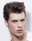 Young man with slicked up hair