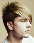 Male hair with contrasting colors