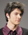 Professional hairstyle with a fringe for men