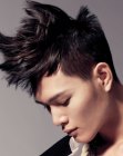 Men's hairstyle with freestyle spikes