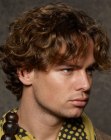 Surfer hairstyle with curls and waves