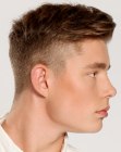 Retro haircut with buzzed sides for boys