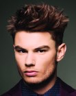 Men's hair with soft spikes