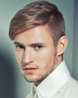 Haircut with clipped sides for modern men