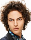 Balanced haircut for men with natural curls
