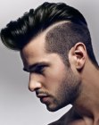 Clipper cut hair with a quiff for men