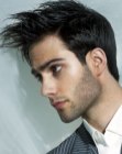 Dynamic men's hair with gel styling