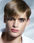 Men's hair with short sides and sleekness