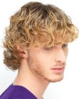 Wet look style for men with curly hair