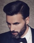 Classic men's haircut with pomade styling