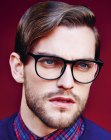 Male hairstyle to wear with glasses