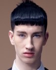 Men's hair with a sleek fringe