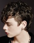 Short hair with wet waves for men