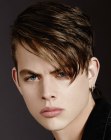 Sleek comb over look for boys hair