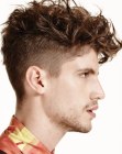 Male haircut with curls and an undercut
