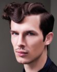 Short hairstyle with glam finger waves for hipster men