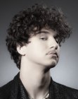 Mens hair with lots of curls