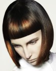 bob cut with a straight short fringe