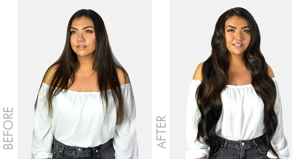 before after clip hair extensions