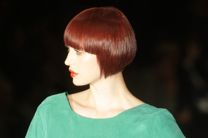 Short chin length bob with bangs