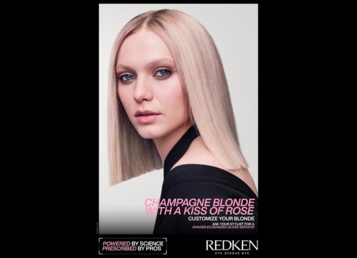Hair color of the year for 2023 | Champagne blonde with a kiss of rose
