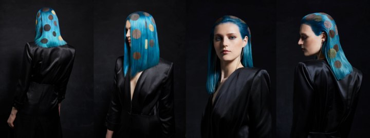 Renate Harrer - Blue hair in a sleek long style