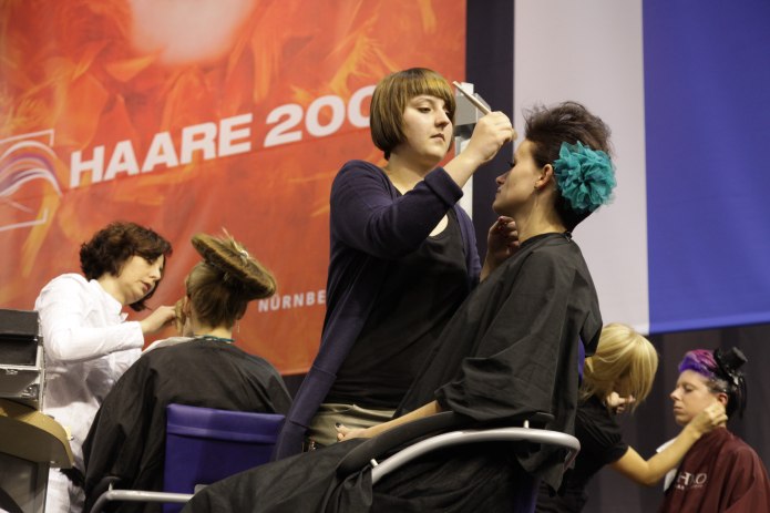 Hairstyling on stage