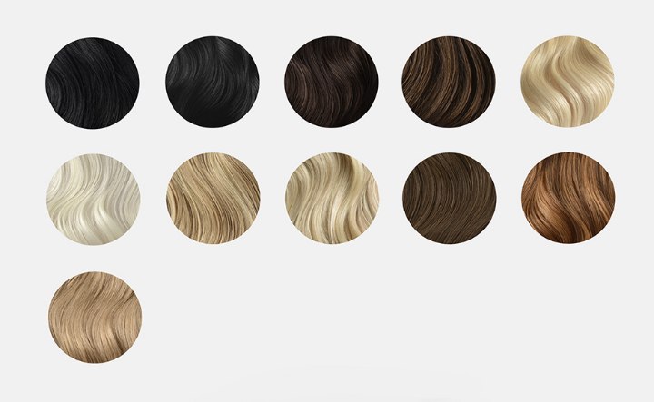 Different colours for clip in hair extenions