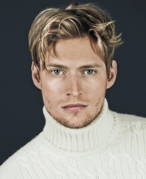 Easy to maintain hairstyle and a turtleneck for men