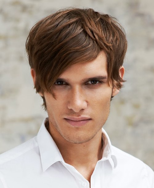 Masculine haircut with long bangs