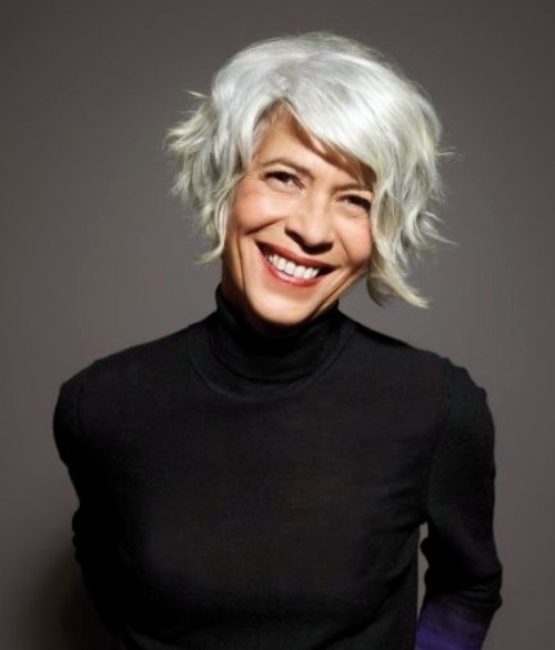 Short layered bob for older women