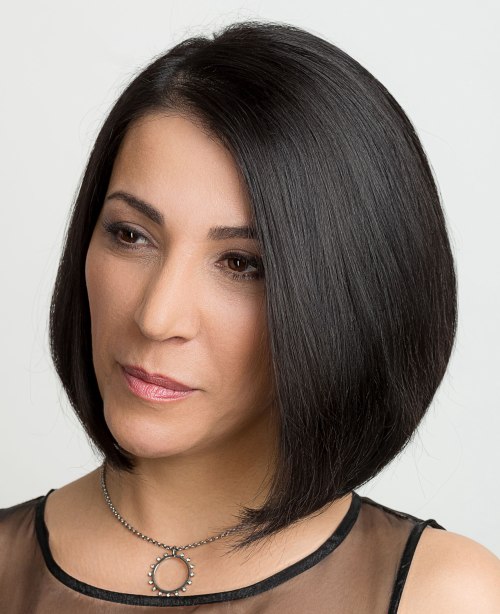 A-line bob cut for older women