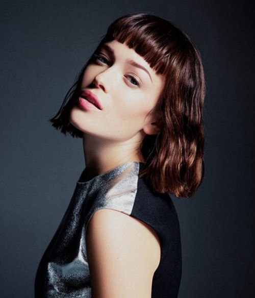 Medium length bob with a short fringe