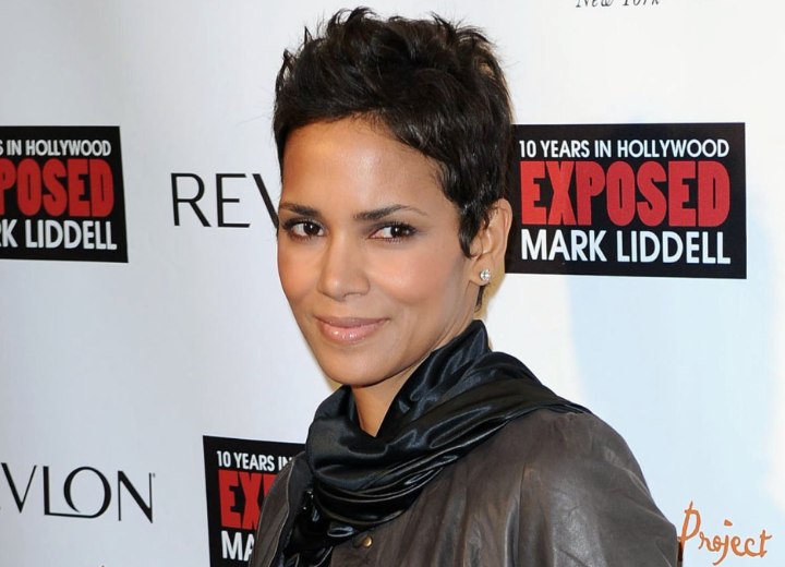 Halle Berry's low maintenance pixie cut