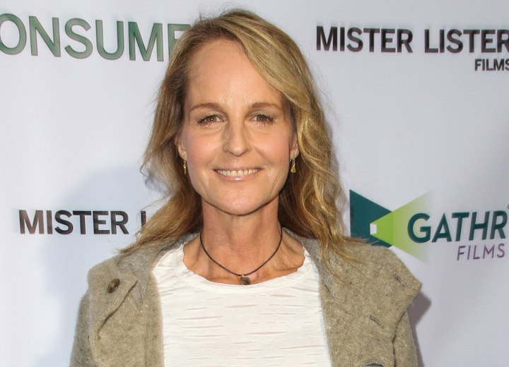 Helen Hunt's low maintenance shoulder length hairstyle